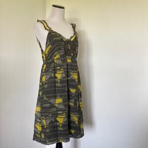 Anthropologie Dress Roaring Shapes Printed Silk, Size M